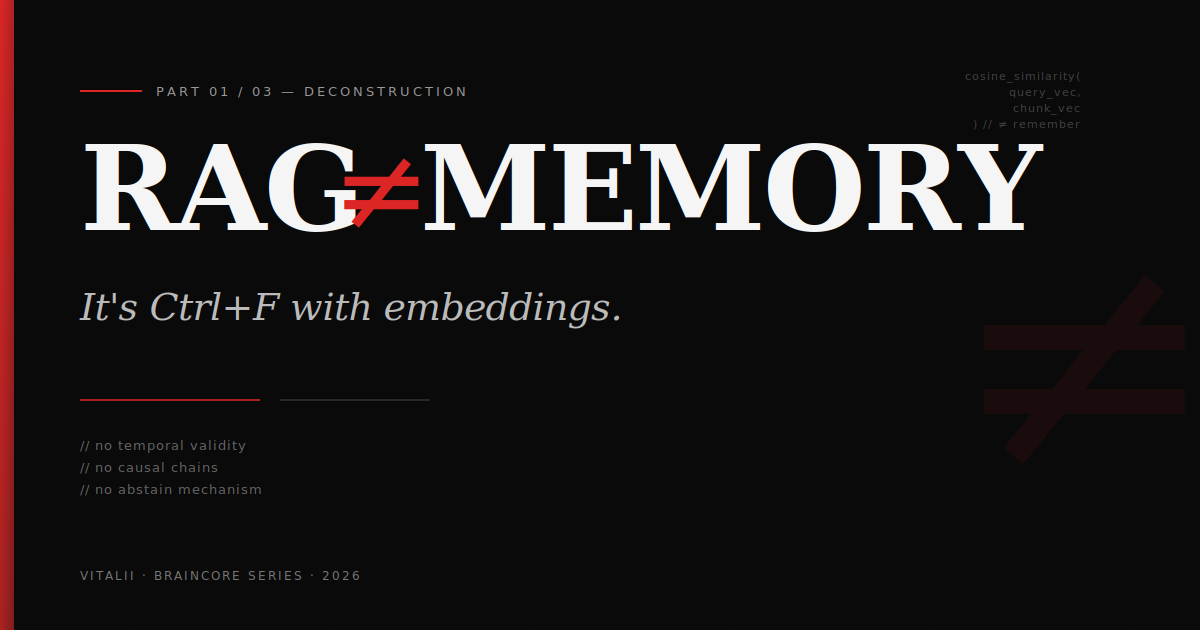 RAG isn't memory cover